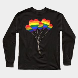 Rainbow Heart Balloons Long Sleeve T-Shirt